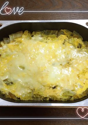 とても簡単！白菜のチーズ卵とじ-レシピのメイン写真