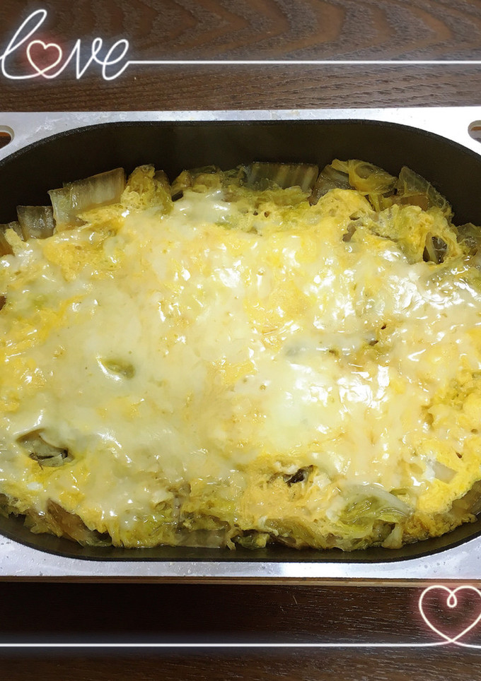 とても簡単！白菜のチーズ卵とじ-レシピのメイン写真