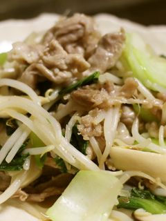 かんたん☆チンゲン菜と豚こま肉の中華炒め-レシピのメイン写真