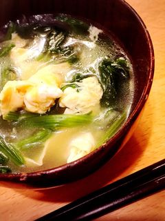 糸寒天でヘルシー♡ほうれん草と卵のスープ-レシピのメイン写真