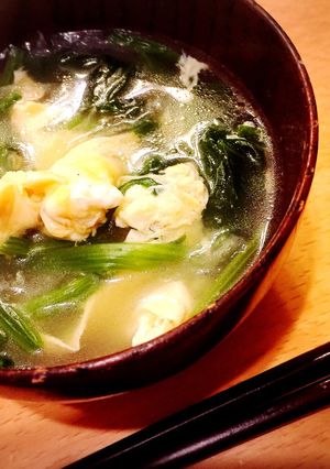 糸寒天でヘルシー♡ほうれん草と卵のスープ-レシピのメイン写真