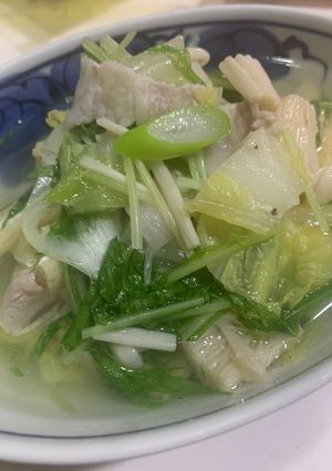 豚バラと野菜たっぷり　　鶏ガラ塩スープ-レシピのメイン写真