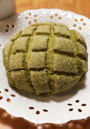 皮がたっぷり❤カリふわ簡単抹茶メロンパン-レシピのメイン写真