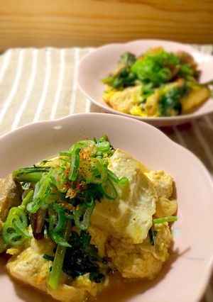 春菊と豆腐の卵とじ-レシピのメイン写真