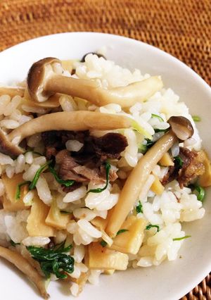 牛肉とたけのこしめじの混ぜごはん-レシピのメイン写真
