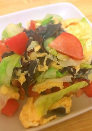 きくらげ・トマトの中華炒め-レシピのメイン写真