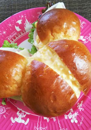 再現♪たまごとハムのミッキーサンドイッチ-レシピのメイン写真