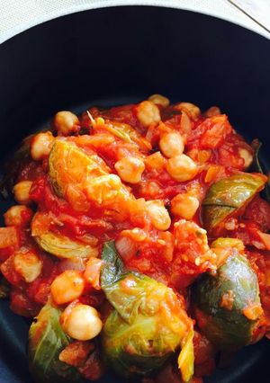 ひよこ豆と芽キャベツのトマト煮込み-レシピのメイン写真