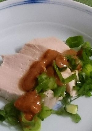 茹でむね肉の葱みそソース-レシピのメイン写真