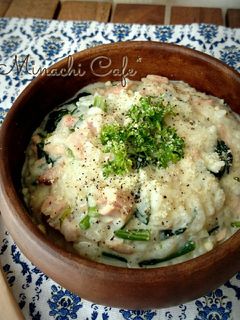 ほうれん草とベーコンのツナミルクリゾット-レシピのメイン写真