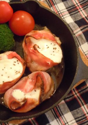 スキレットで♪豚ひれ肉のベーコン巻き-レシピのメイン写真