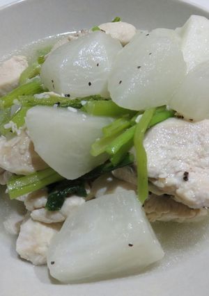かぶと鶏むね肉のさっぱり塩蒸し煮-レシピのメイン写真