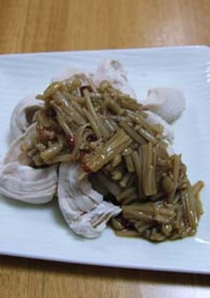 蒸し鶏のピリ辛なめたけがけ-レシピのメイン写真