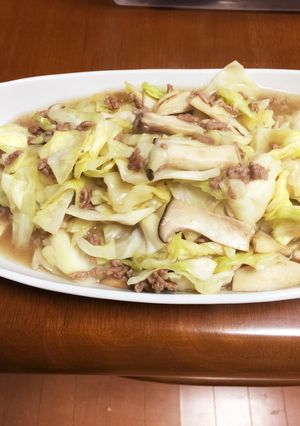創味シャンタンDXでキャベツの挽肉あん♪-レシピのメイン写真