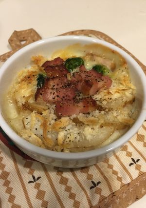 ベーコンとブロッコリーのココットカマン-レシピのメイン写真