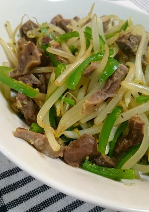 砂肝ともやしとピーマンの炒め物-レシピのメイン写真