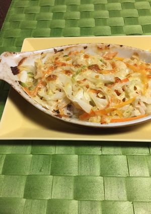 キャベツ巣ごもり鱈グラタン-レシピのメイン写真