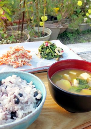 お浸しに飽きたら…春菊の梅ゴマポンあえ　-レシピのメイン写真