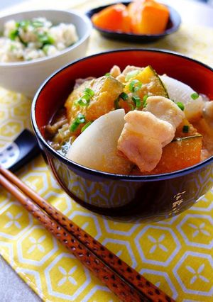 ほっこり♡カブとカボチャの胡麻味噌豚汁！-レシピのメイン写真