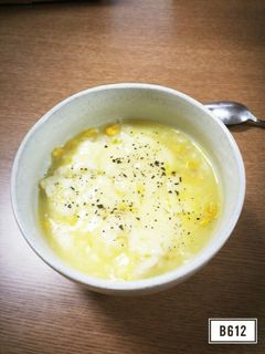 簡単!コーンスープでリゾット風スープご飯-レシピのメイン写真