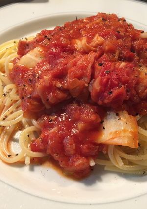 ベーコンと白菜のトマトソースパスタ-レシピのメイン写真