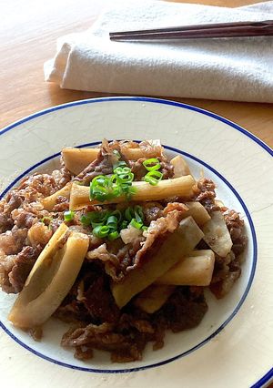 コク旨＊牛肉と蓮根のバター酢醤油炒め＊-レシピのメイン写真