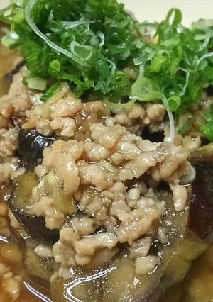 【ご飯が進む】中華風茄子の鶏ミンチ餡掛け-レシピのメイン写真