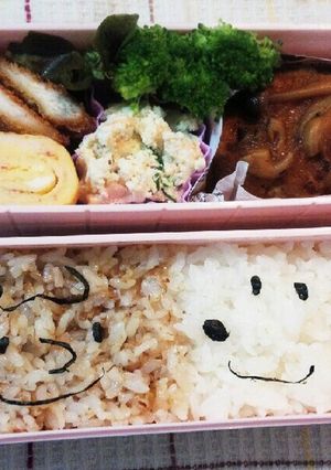 キャラ弁☆握らないスヌーピー＆チャーリー-レシピのメイン写真