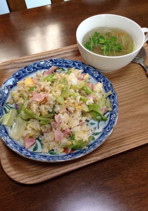 レタスとハムのシンプルチャーハン-レシピのメイン写真