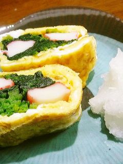 ホウレン草とカニカマの卵巻-レシピのメイン写真