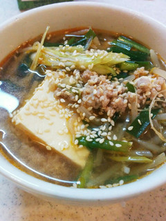 坦々風味噌汁-レシピのメイン写真