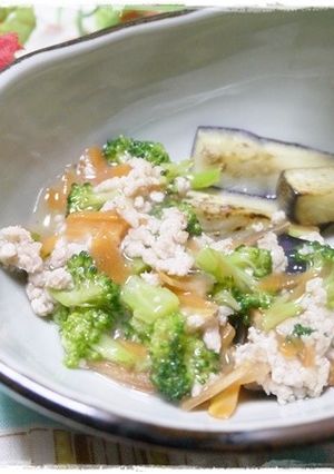 幼児食　焼きなすの鶏ミンチあんかけ-レシピのメイン写真