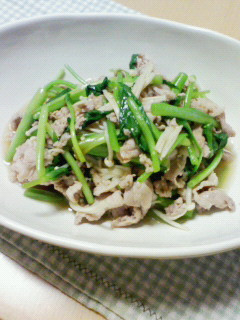 三つ葉と豚肉の炒め物-レシピのメイン写真