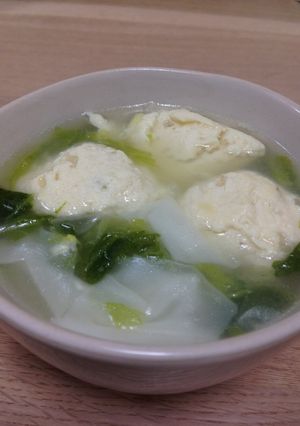 ふわふわ♪鶏団子と白菜の中華スープ-レシピのメイン写真