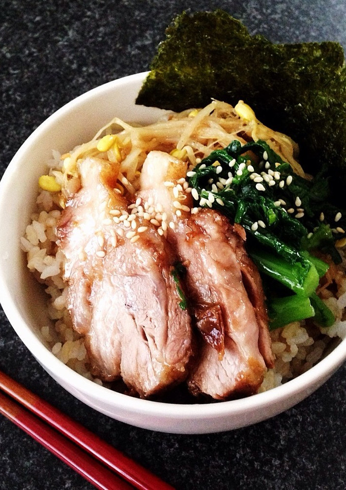 発芽米ごはんで　ほろほろ煮豚の甘だれ丼-レシピのメイン写真