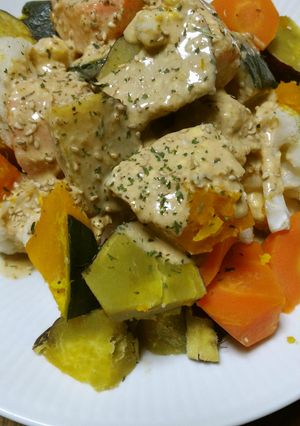 根菜の温サラダ 胡麻ドレッシング-レシピのメイン写真