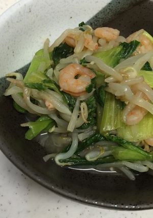 創味シャンタンDXでエビとチンゲン菜炒め-レシピのメイン写真