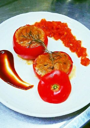 ジューシー肉汁溢れるトマトバーグファルシ-レシピのメイン写真