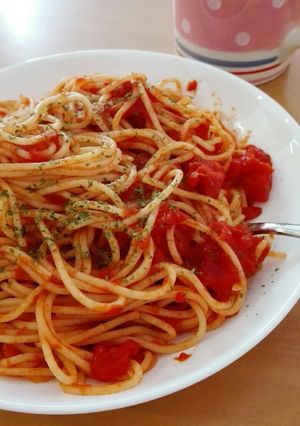トマト缶だけ！うまうまトマトスパゲッティ-レシピのメイン写真