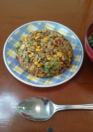 残り物で！カラフル納豆チャーハン☆-レシピのメイン写真