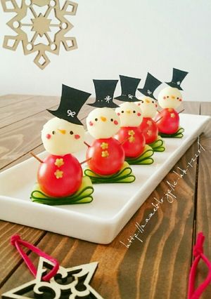 ｸﾘｽﾏｽに♡ ✱雪だるまピンチョス✱-レシピのメイン写真