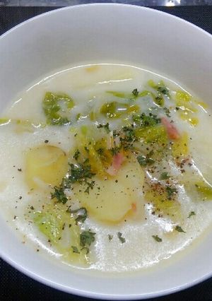 じゃがいもとレタスのクリームスープ-レシピのメイン写真