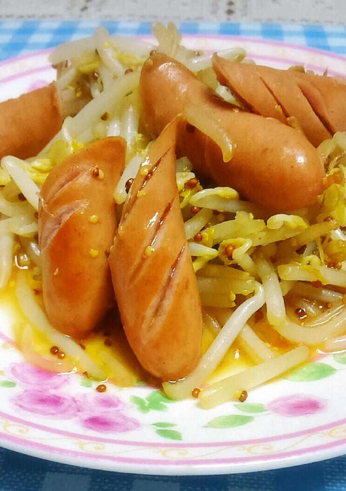 簡単～♪ウインナーともやしの粒マス炒め　-レシピのメイン写真