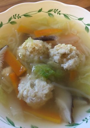 鶏団子と白菜の春雨スープ-レシピのメイン写真