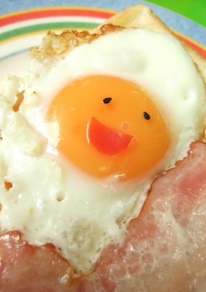 にっこり目玉焼きトースト君♪-レシピのメイン写真