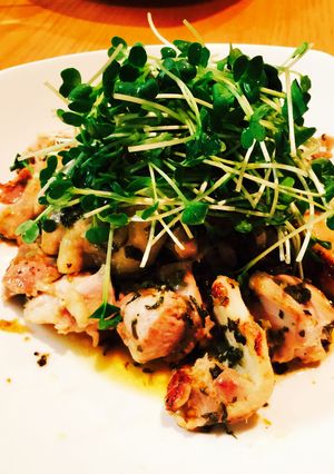 鶏もも三池ごま高菜炒めのカイワレのっけ盛-レシピのメイン写真