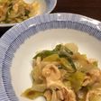 ネギと鶏皮の炒め物