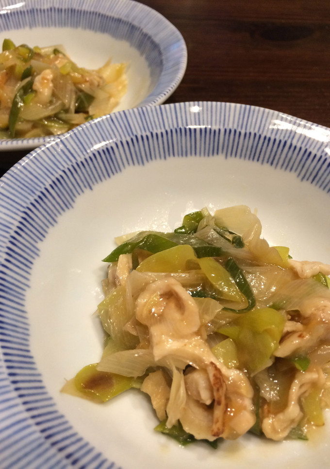 ネギと鶏皮の炒め物-レシピのメイン写真