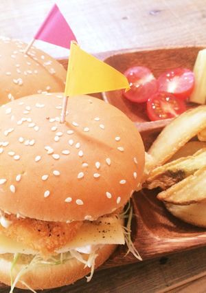 サーモンフライチーズバーガー-レシピのメイン写真