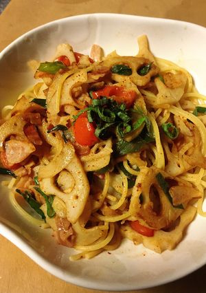 蓮根のサッパリ和風パスタ-レシピのメイン写真